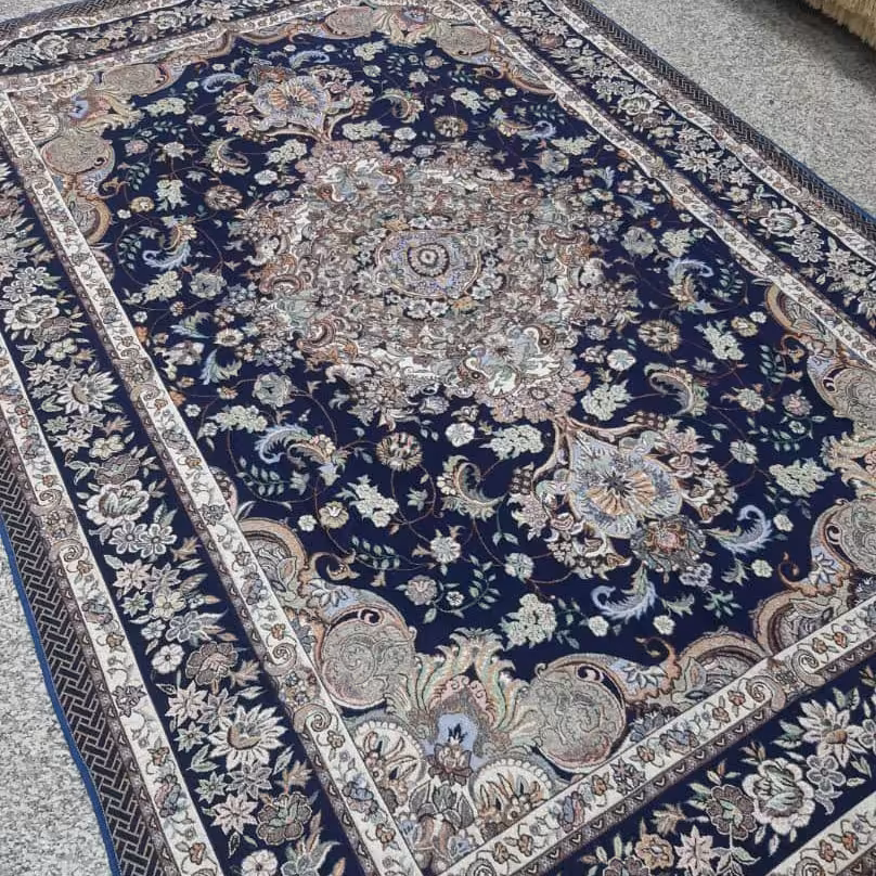 روفرشی مخمل ابریشم سرمه ای یزد 9 متری