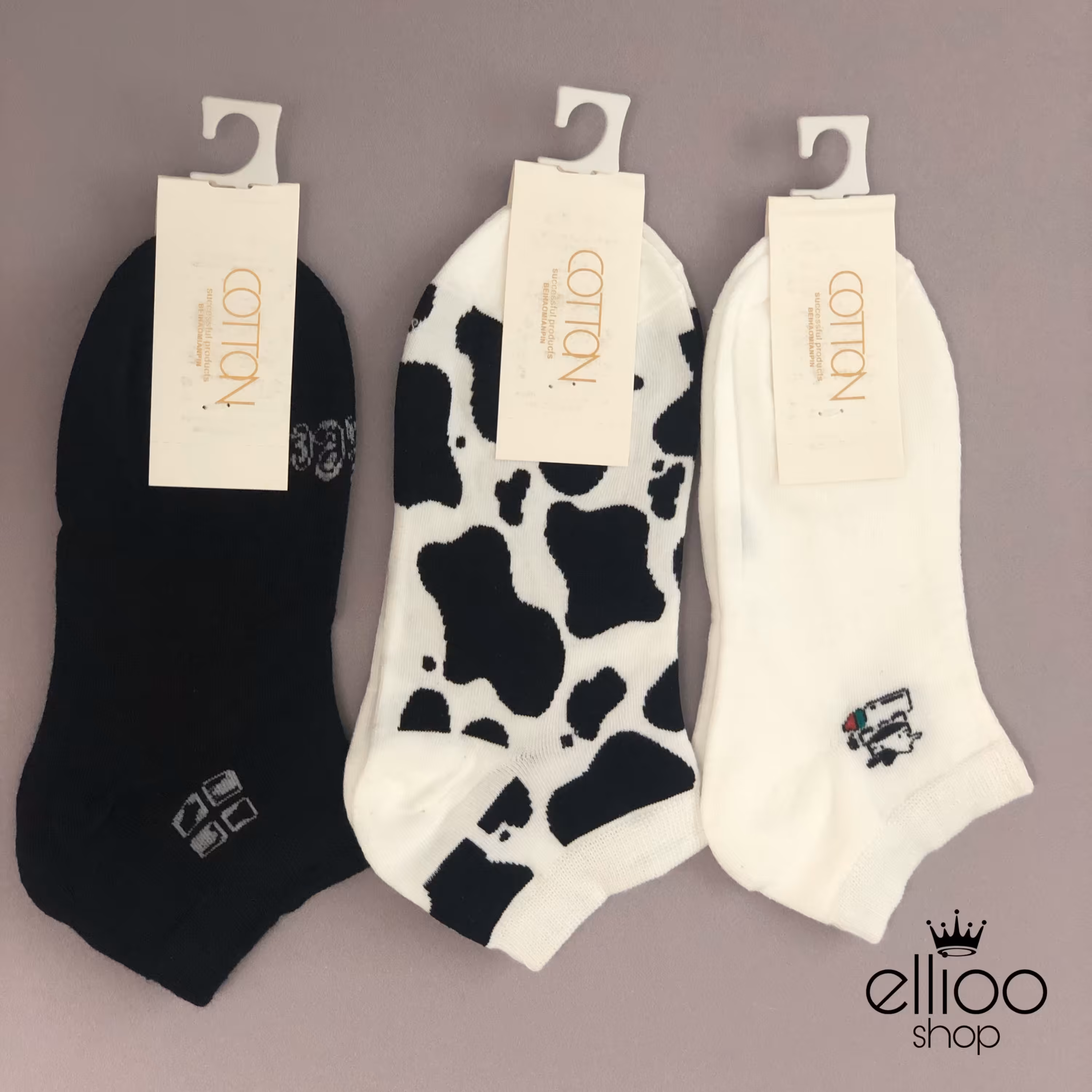 جوراب مچی وارداتی فری سایز طرح سیاه و سفید