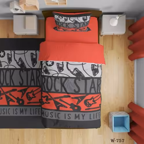 سرویس روتختی یک نفره میکروتترون سه بعدی،قرمز مشکی،مناسب کودک و نوجوان