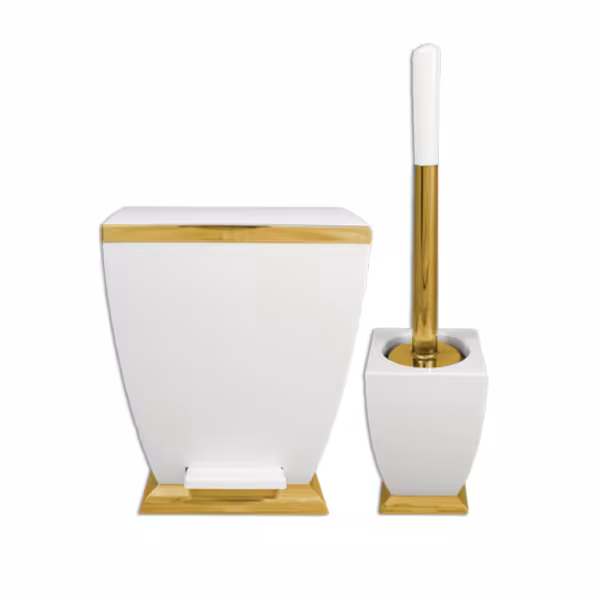 ست سطل و فرچه آوا سفید طلایی هارمونی