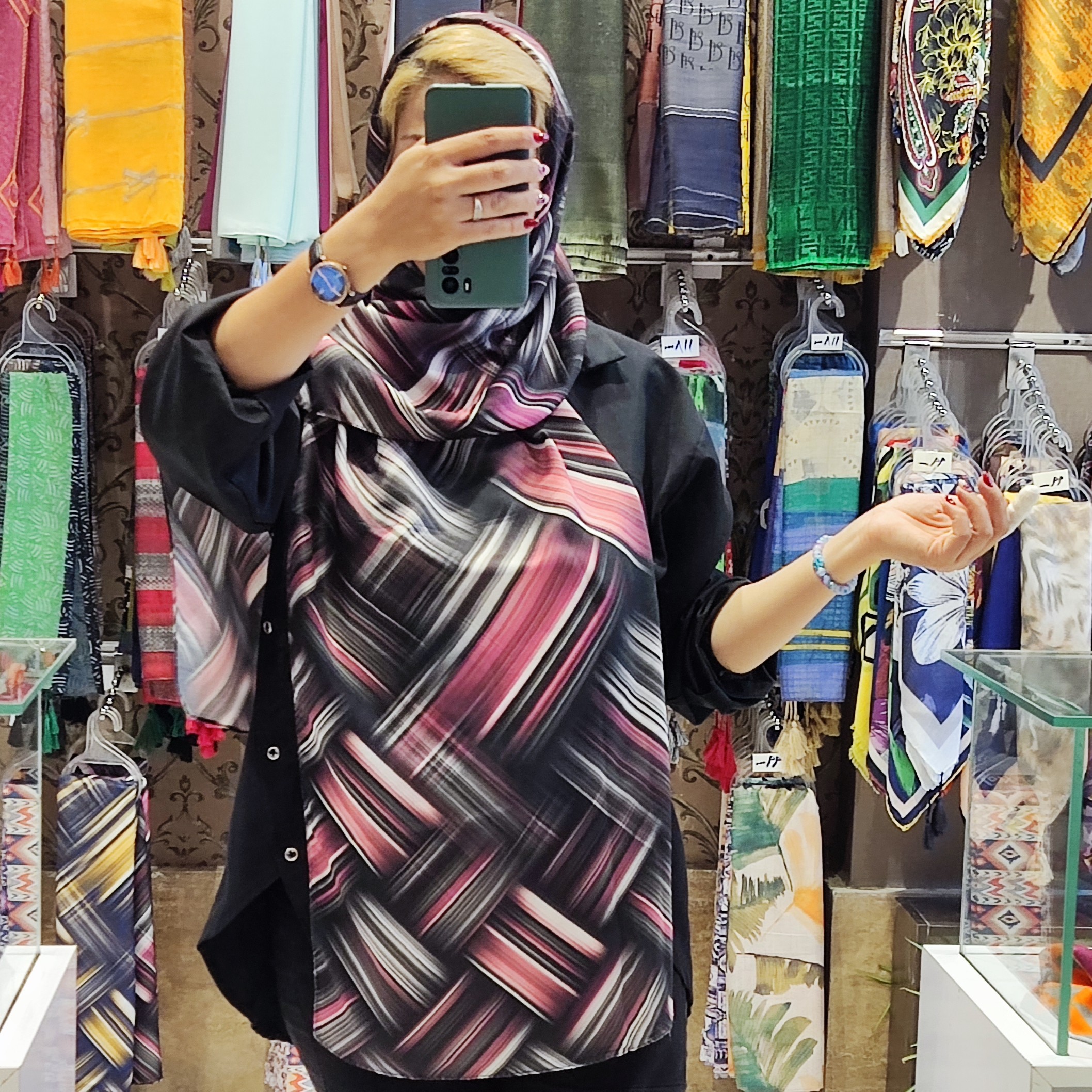 شال نخی طرح جمیرا با چهار رنگ