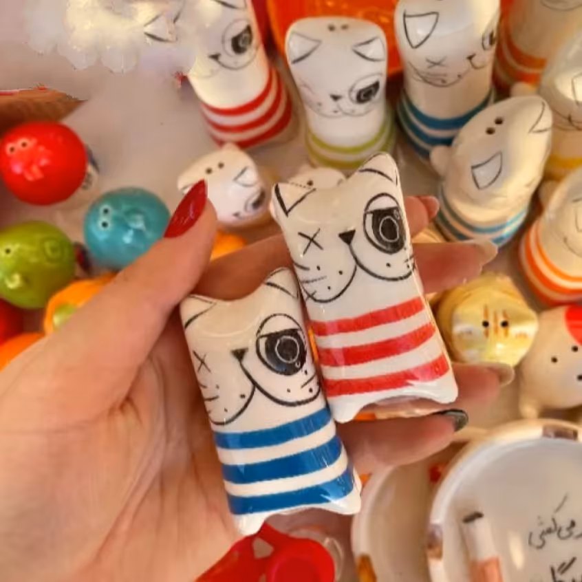 نمکدان سرامیکی گربه( تک عددی)