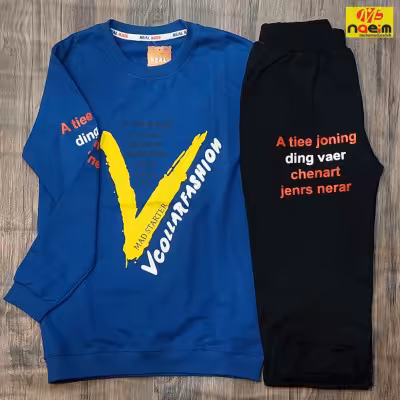 ست بلوز وشلوار پسرانه راحتی اسپرت تک سایز 60 سنین 10تا 12