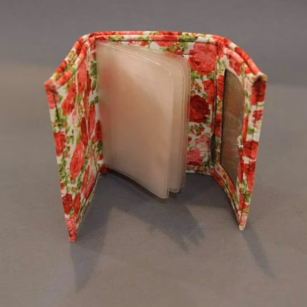 کیف پول و جاکارتی گل گلی