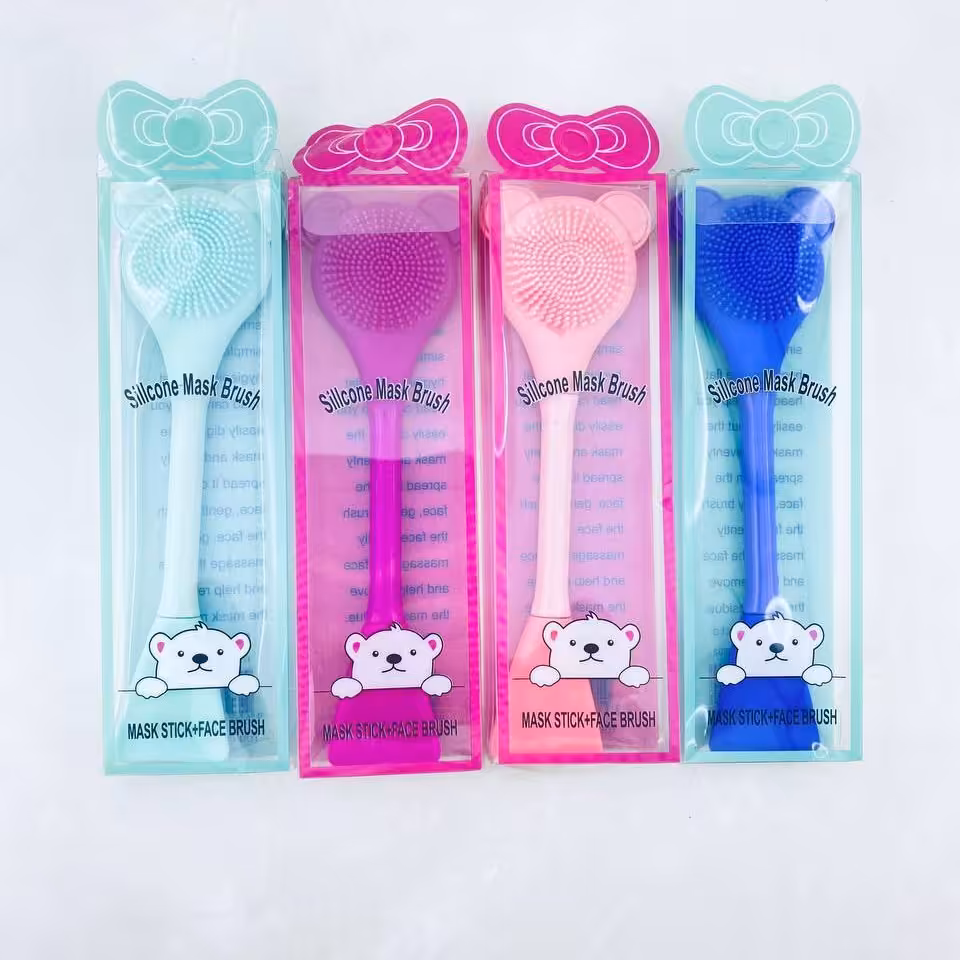 براش ماسک دوطرفه پرزدار خرسی طلق دار 