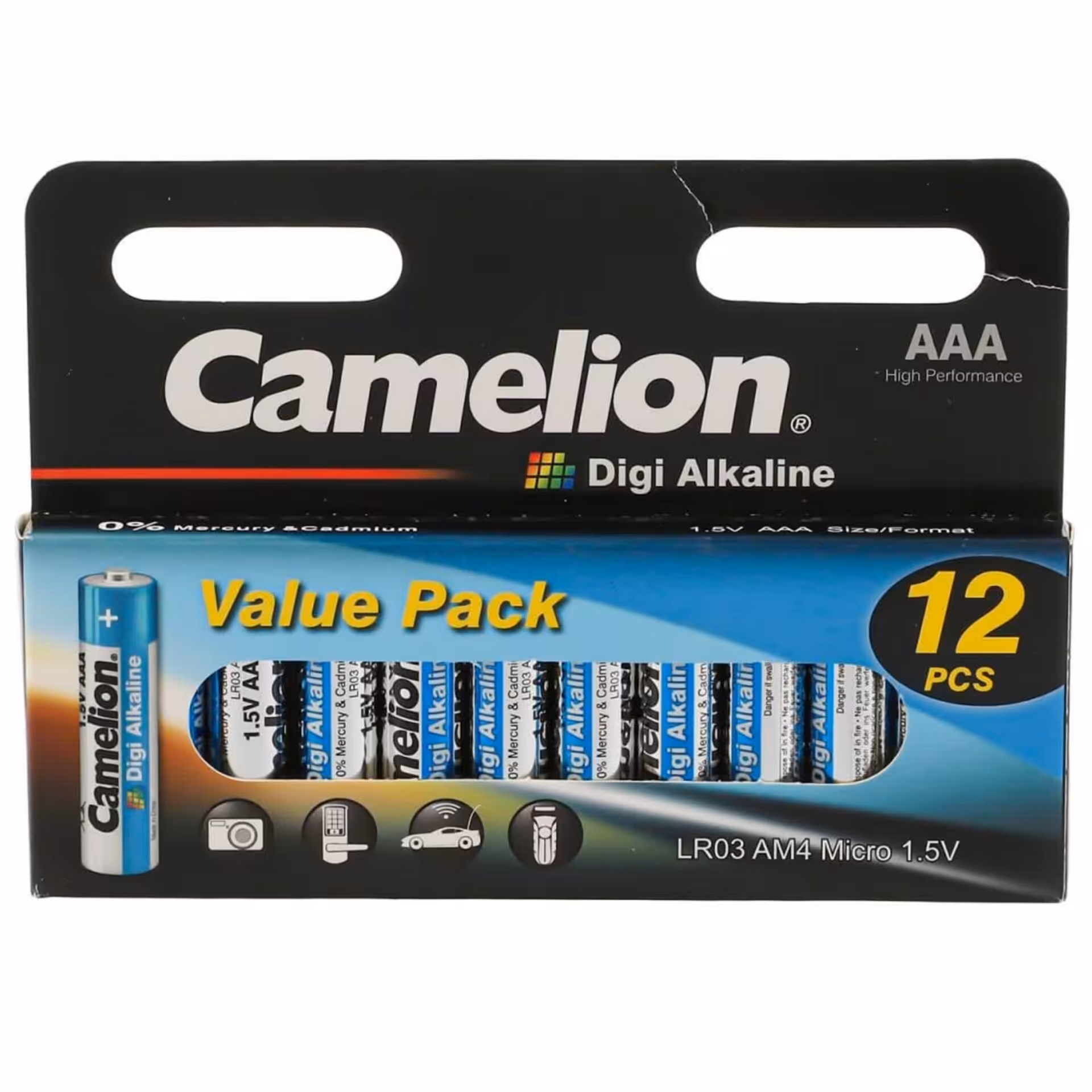 باتری نیم قلمی کملیون دی جی آلکالاین 12 تایی کارتی (عمده و خرده)