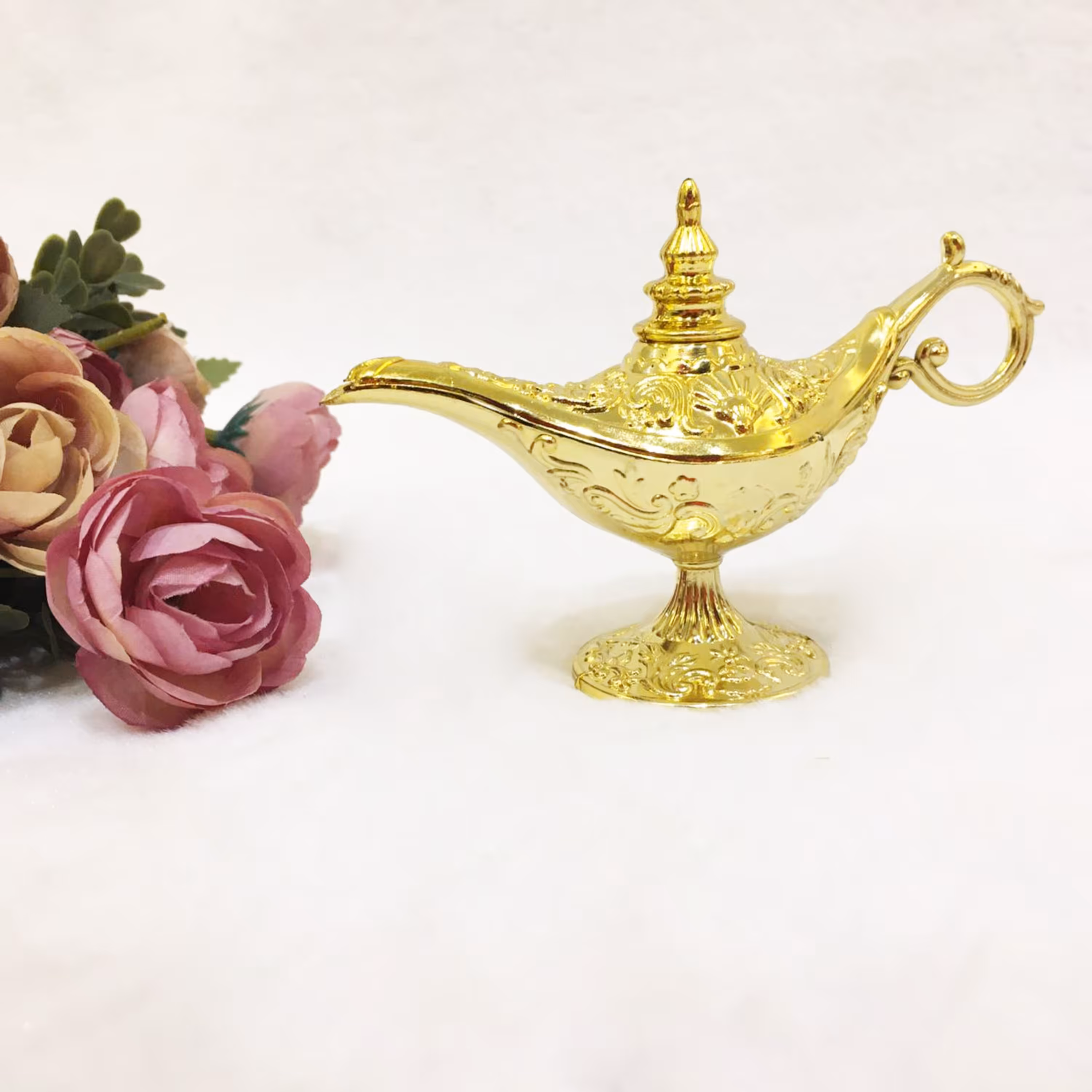 دکوری مدل چراغ جادو جنس پلاستیک رنگ نقره ای  بسته 2 عددی