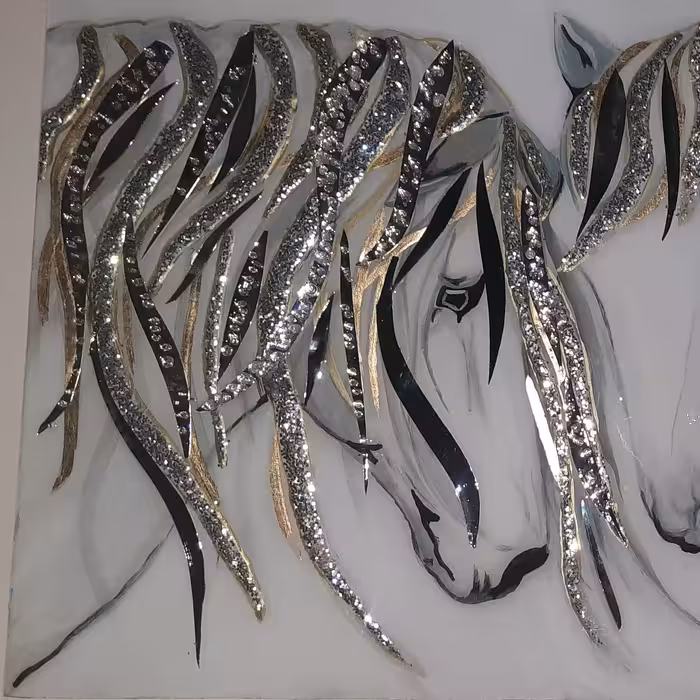 تابلو میکس مدیا تلفیق نقاشی.آیینه کاری ورزین.بسیار جذاب و خوش نما.مخصوصا بسیار عالی برای جهیزیه