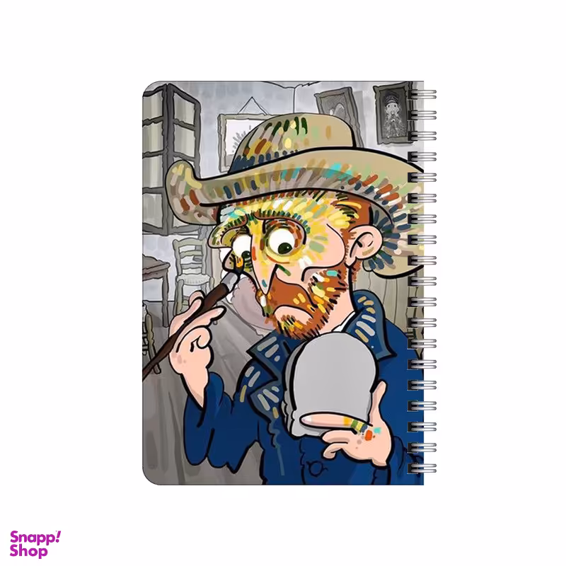 دفترچه یادداشت بامبیلیپ مدل چوبی طرح نقاشی ونگوگ روی خودش کد 7163667