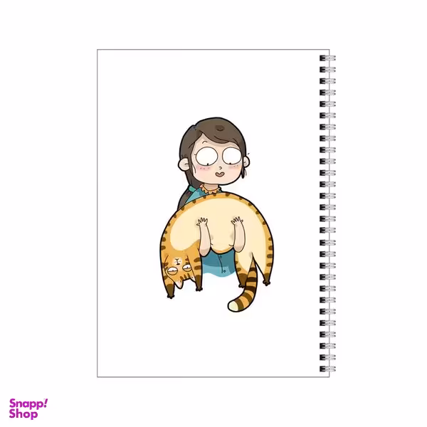 دفتر مشق 80 برگ بامبیلیپ طرح دختر و گربه آویزان کد 0949852