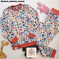 ست بلوز و شلوار مخمل تمام چاپ، اسپرت دخترونه و پسرونه، سایز 1.5 تا 10 سال، کیفیت عالی با قیمت بسیار مناسب