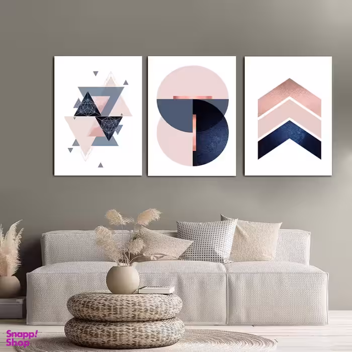 تابلو شاسی بکلیت طرح مدرن هندسی مدل SH-337 مجموعه 3 عددی