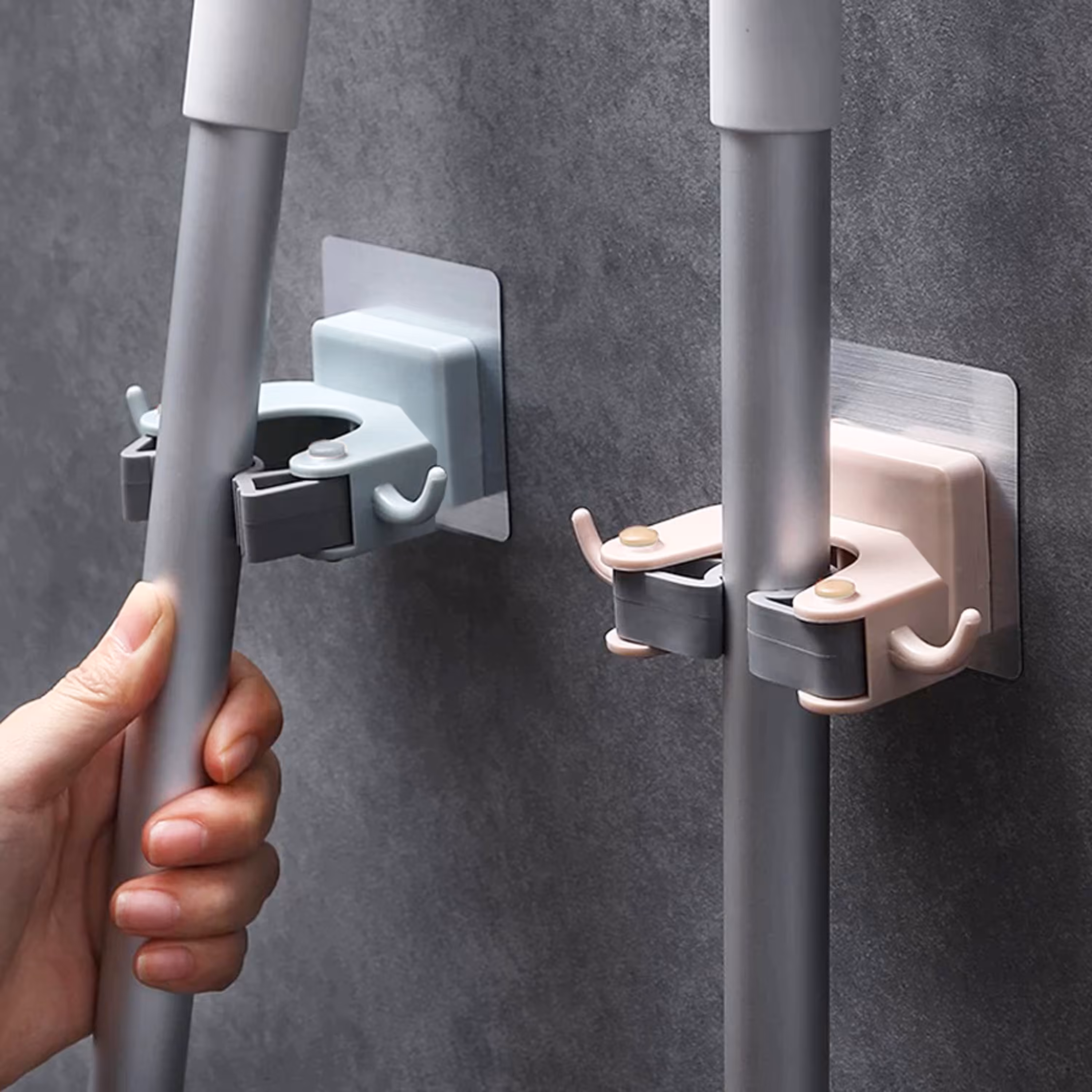 نگهدارنده تی و جارو دیواری بسته 2 عددی