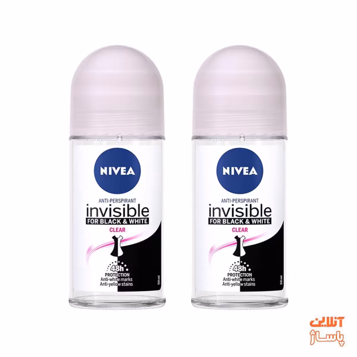 رول ضد تعریق زنانه نیوآ مدل Invisible For Black And White Clear حجم 50 میلی لیتر مجموعه دو عددی