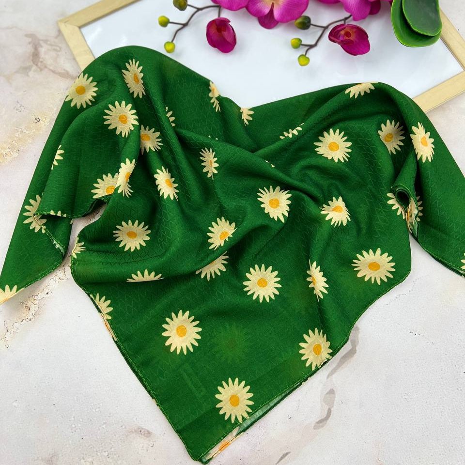 مینی اسکارف زنانه با زمینه های سبز