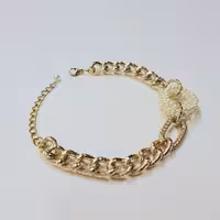 دستبند زنجیری  فوق  سبک طلایی رنگ ثابت 