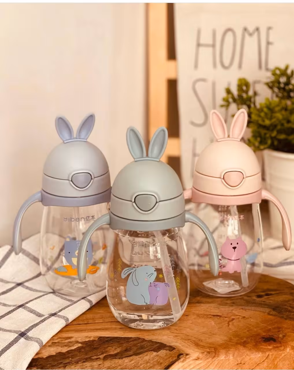 قمقمه خرگوش  400 میل نی دار