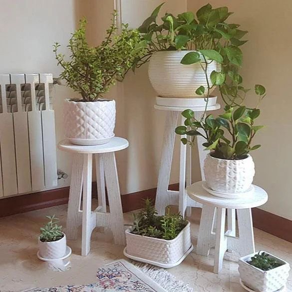 چهار پایه گلدان ست سه عددی 