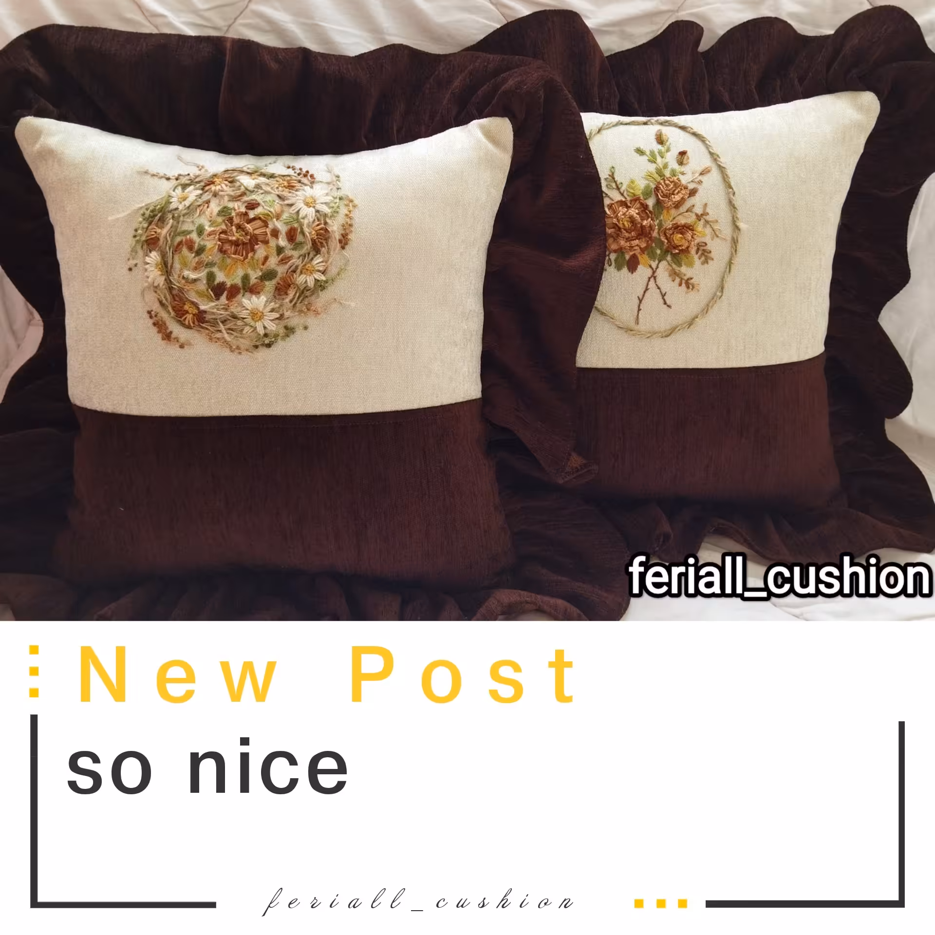 کاور کوسن های چین دار گلدوزی شده 2 عددی