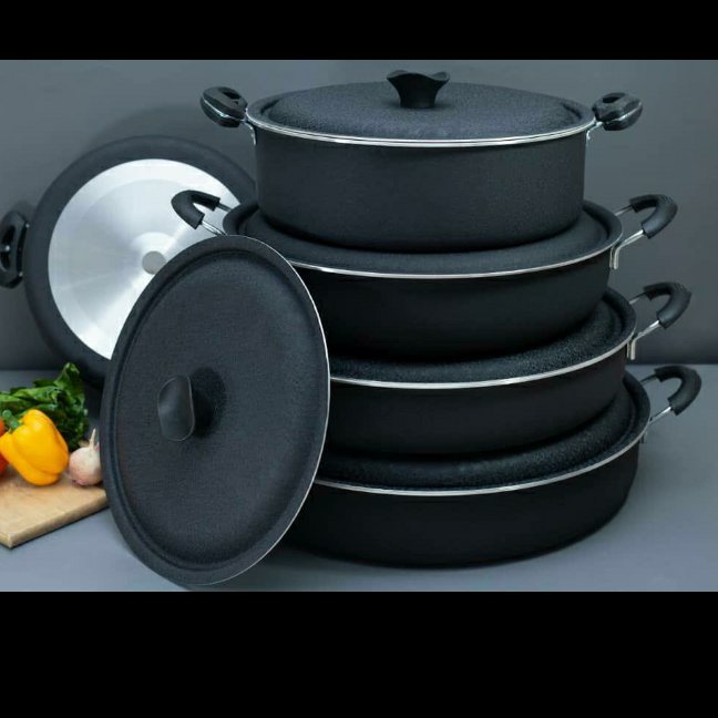 سرویس ماهیتابه سایز بزرگ گرانیتی 5 سایز تابه گرانیتی