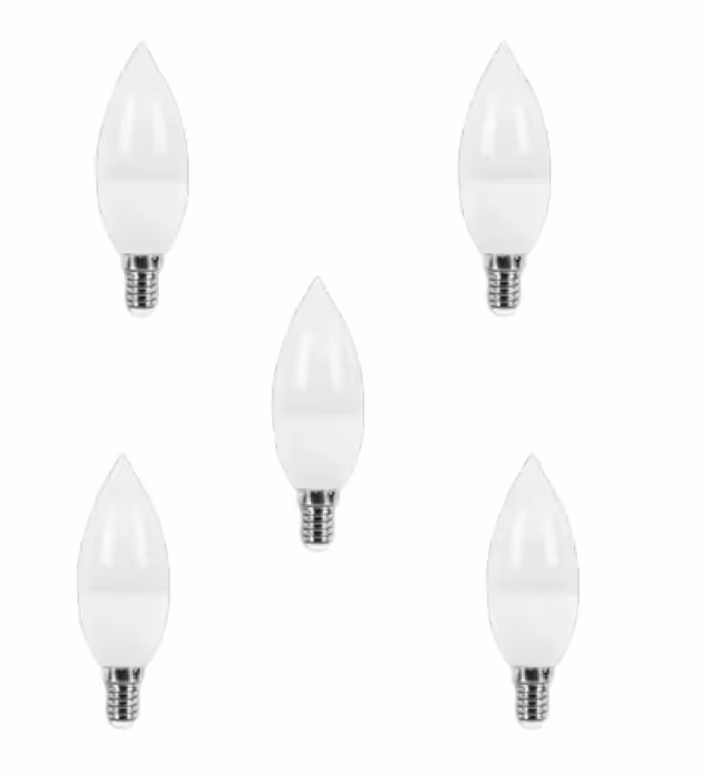 لامپ ال ای دی 6 وات پارس شعاع توس مدل شمعی مات پایه E14 بسته 5 عددی