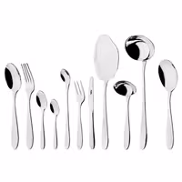 سرویس قاشق و چنگال 18 نفره ناب استیل طرح ورونا استیل براق (86 پارچه)