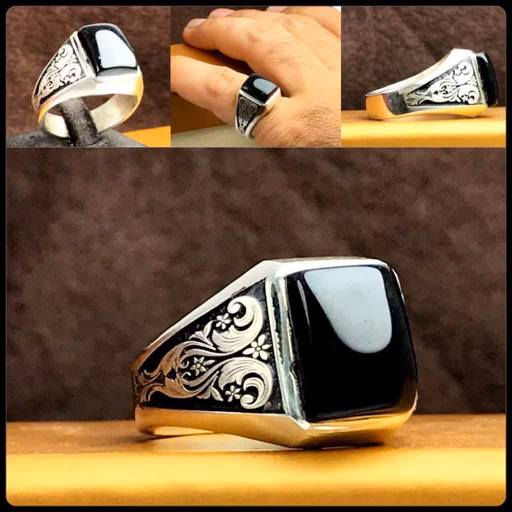 انگشتر عقیق یمنی مشکی اصلی
رکاب دست ساز قلم زنی   
عیار نقره 925ارسال رایگان 