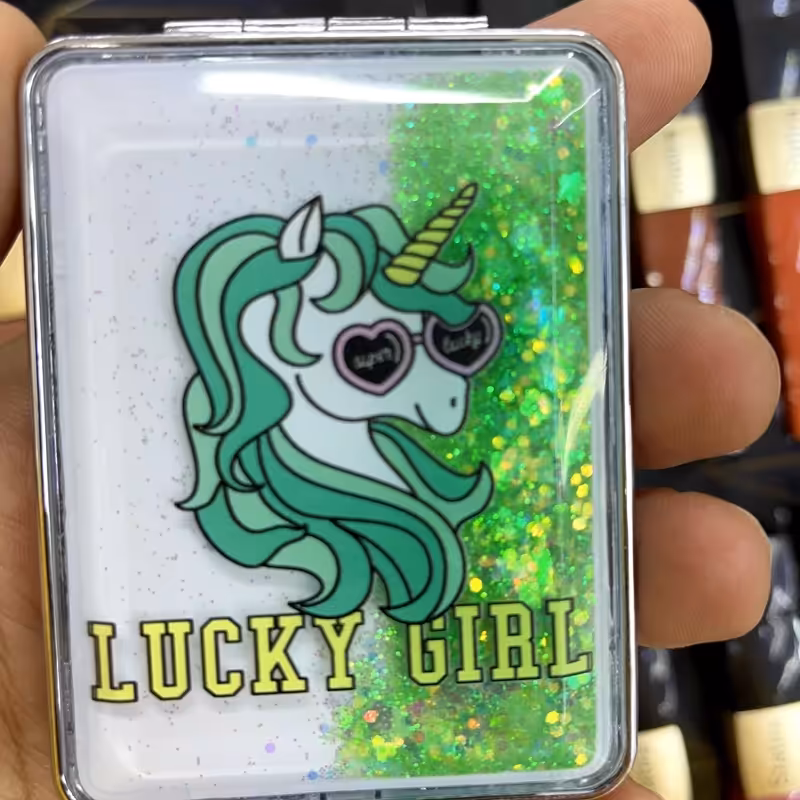 آینه دو طرفه فانتزی اکلیلی یونیکورن عادی و x2.. ابعاد 7 در9 | amazonchi