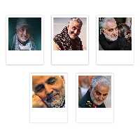 عکس پولاروید سردار سلیمانی مجموعه 5عددی  کد754