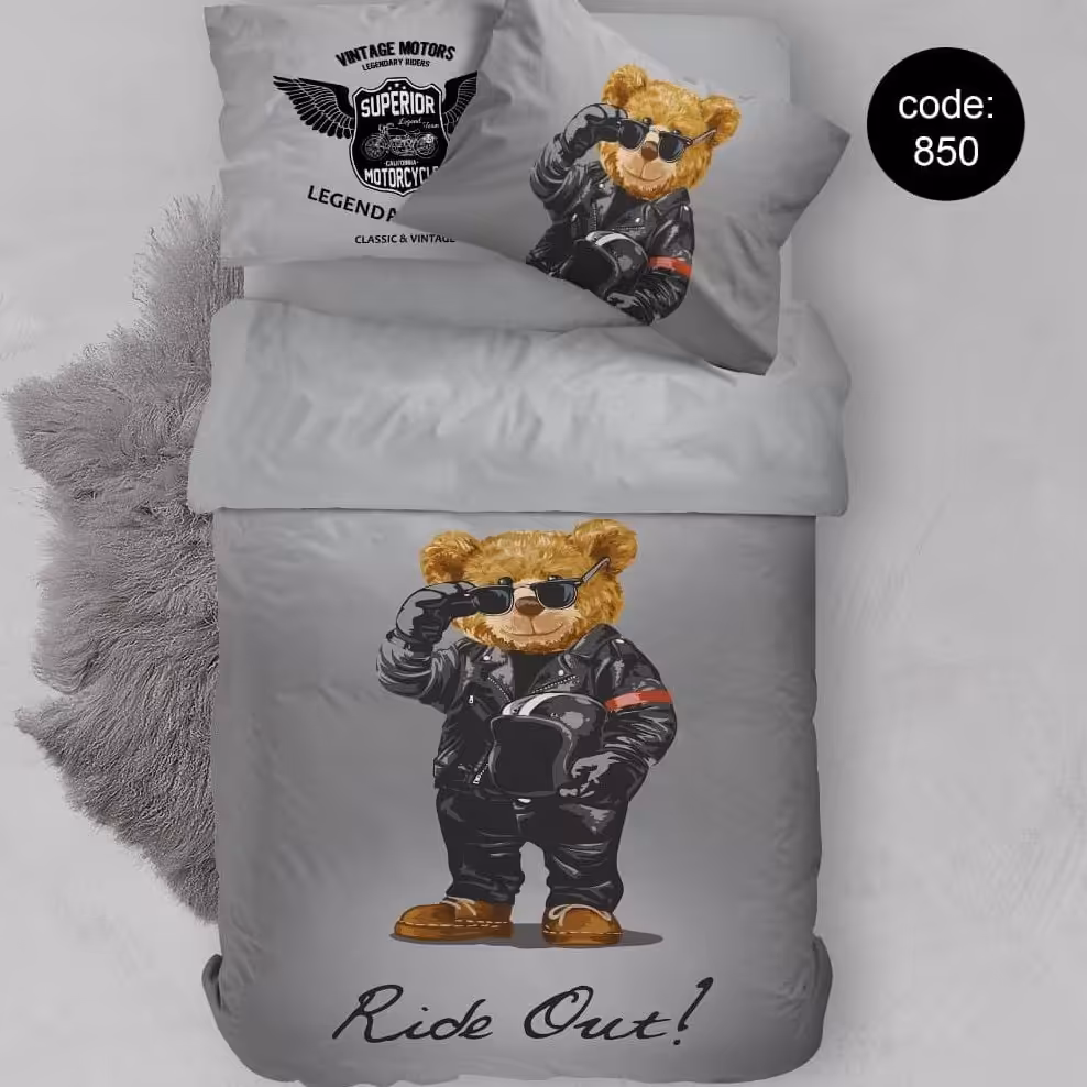 سرویس  روتختی تکنفره 4تکه چاپی قابل ست با پرده با انتخاب جنس پارچه کد850