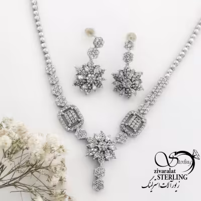 سرویس نقره گلدار طرح جواهر کد 16522