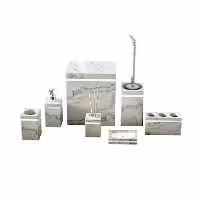 ست بهداشتی 7 پارچه رویا ماربل سفید_کروم هارمونی