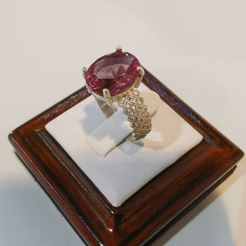 217-انگشتر نقره با سنگ الکساندریت زنانه کد 13---W4.1