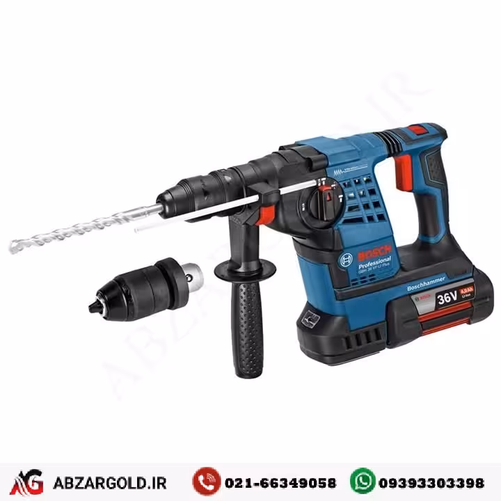 دریل بتن کن شارژی 13 میلیمتری 4 شیار 3 حالته 36 ولت بوش مدل