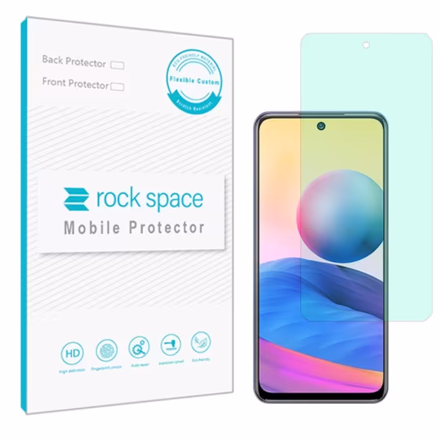 گلس شیائومی Note 10 5G مدل نانو هیدروژل گرین لایت برند راک اسپیس