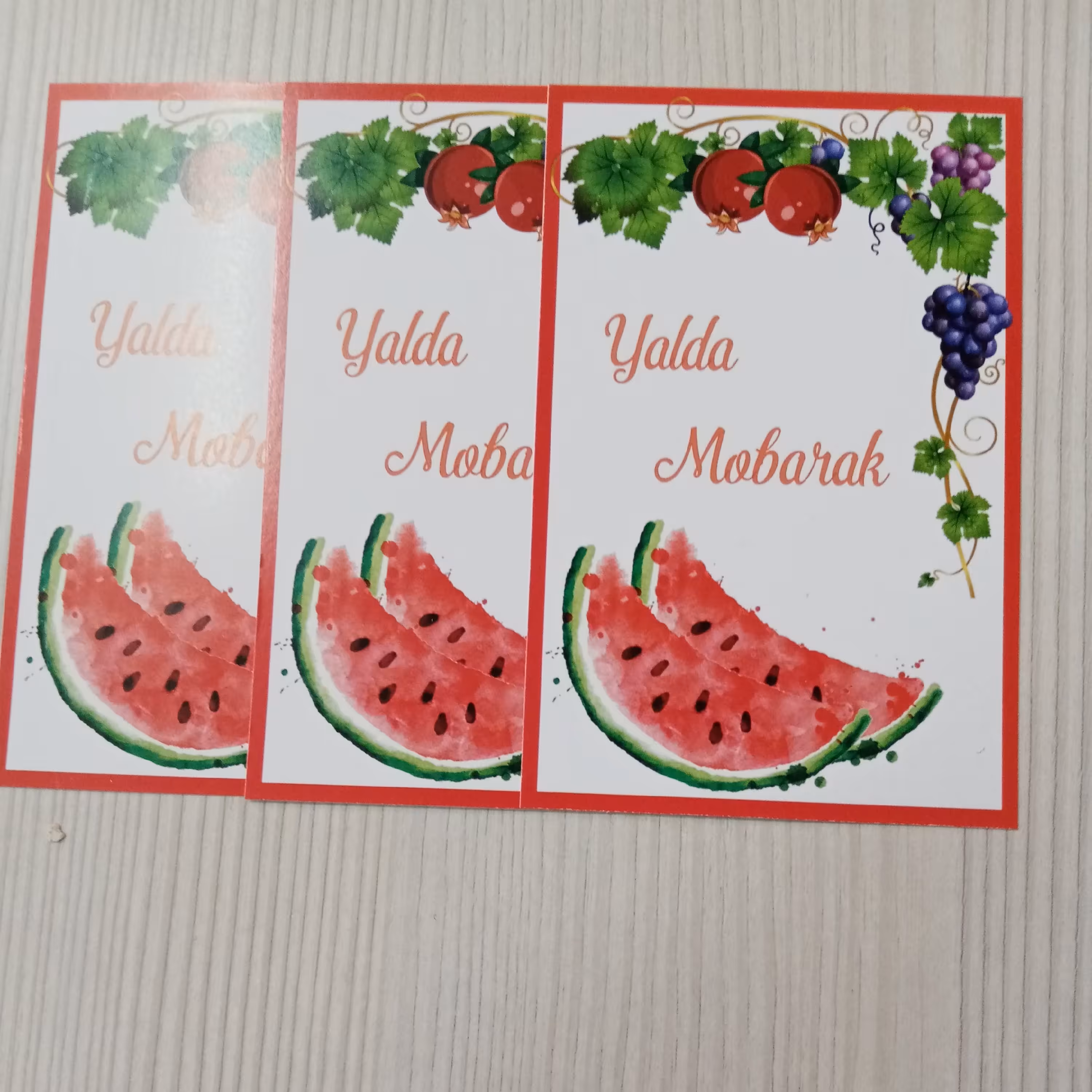 کارت گیفت طرح هندوانه بزرگ (شماره 1) بسته 50 عددی