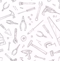 وکتور پترن ابزارآلات | گرافیک با طعم تربچه