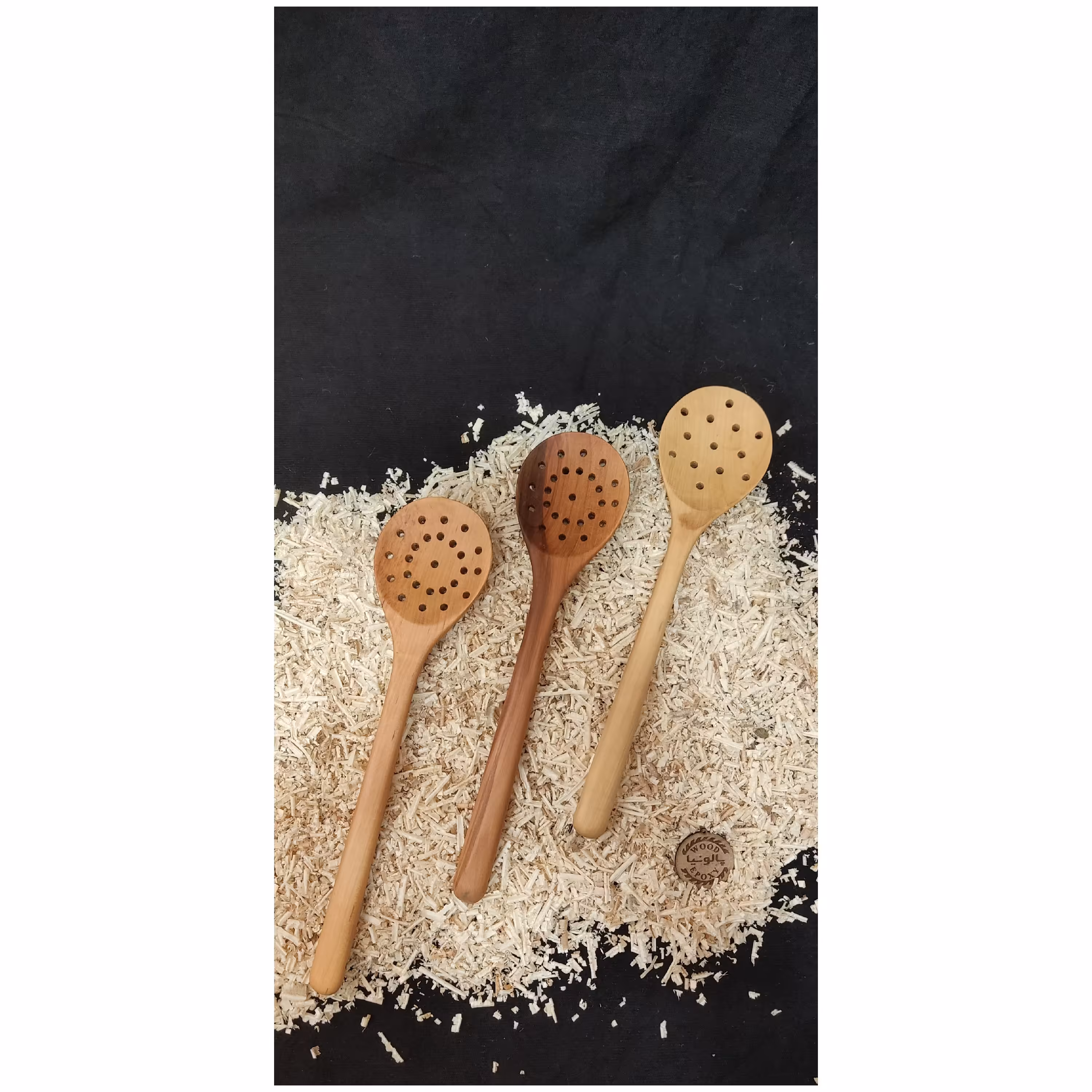 کفگیر  چوبی دست ساز با چوب بلوط