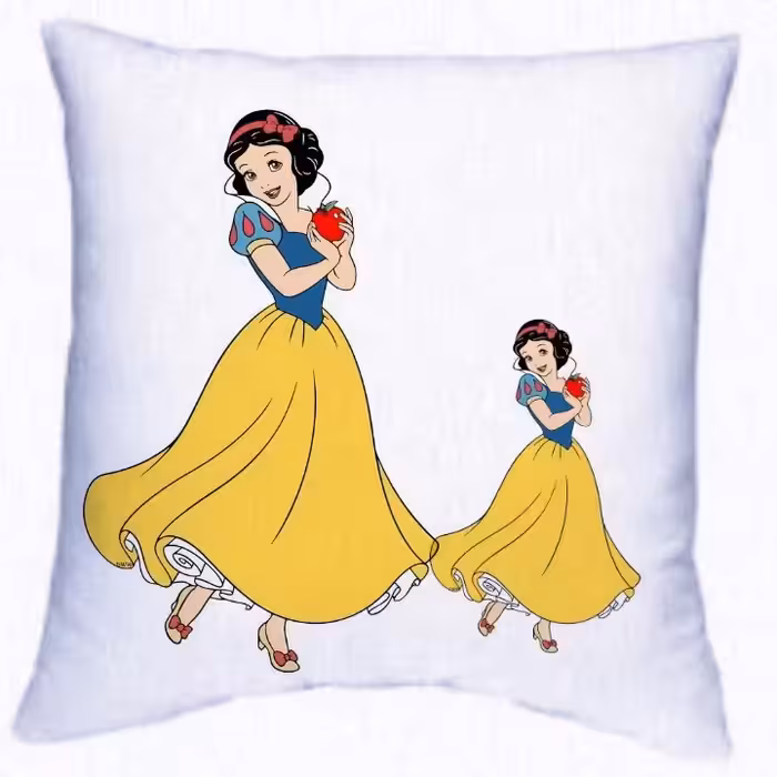 کاور کوسن سفید طرح  کارتونی  سفید برفی