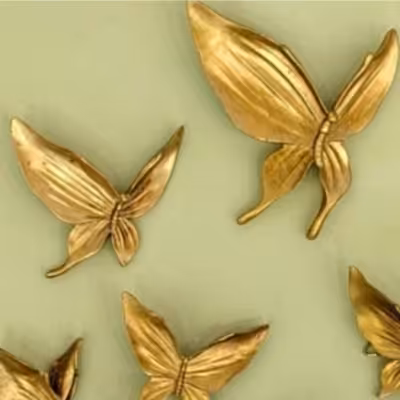 پروانه طلایی 3عددی دیواری