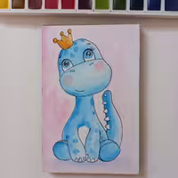 تابلو نقاشی عروسکی  آبرنگ سایز 10در15 کد 108