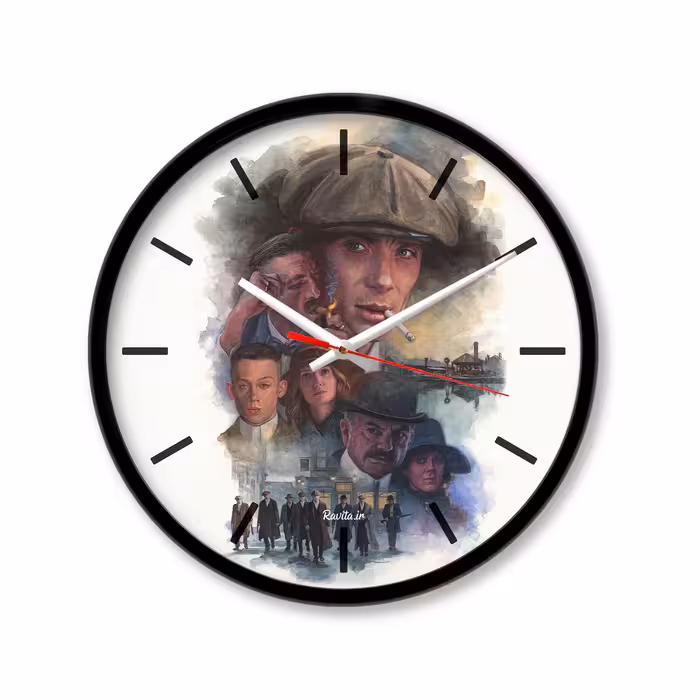 ساعت رومیزی راویتا مدل پیکی بلایندرز کد 3383 در رنگ های مشکی و سفید