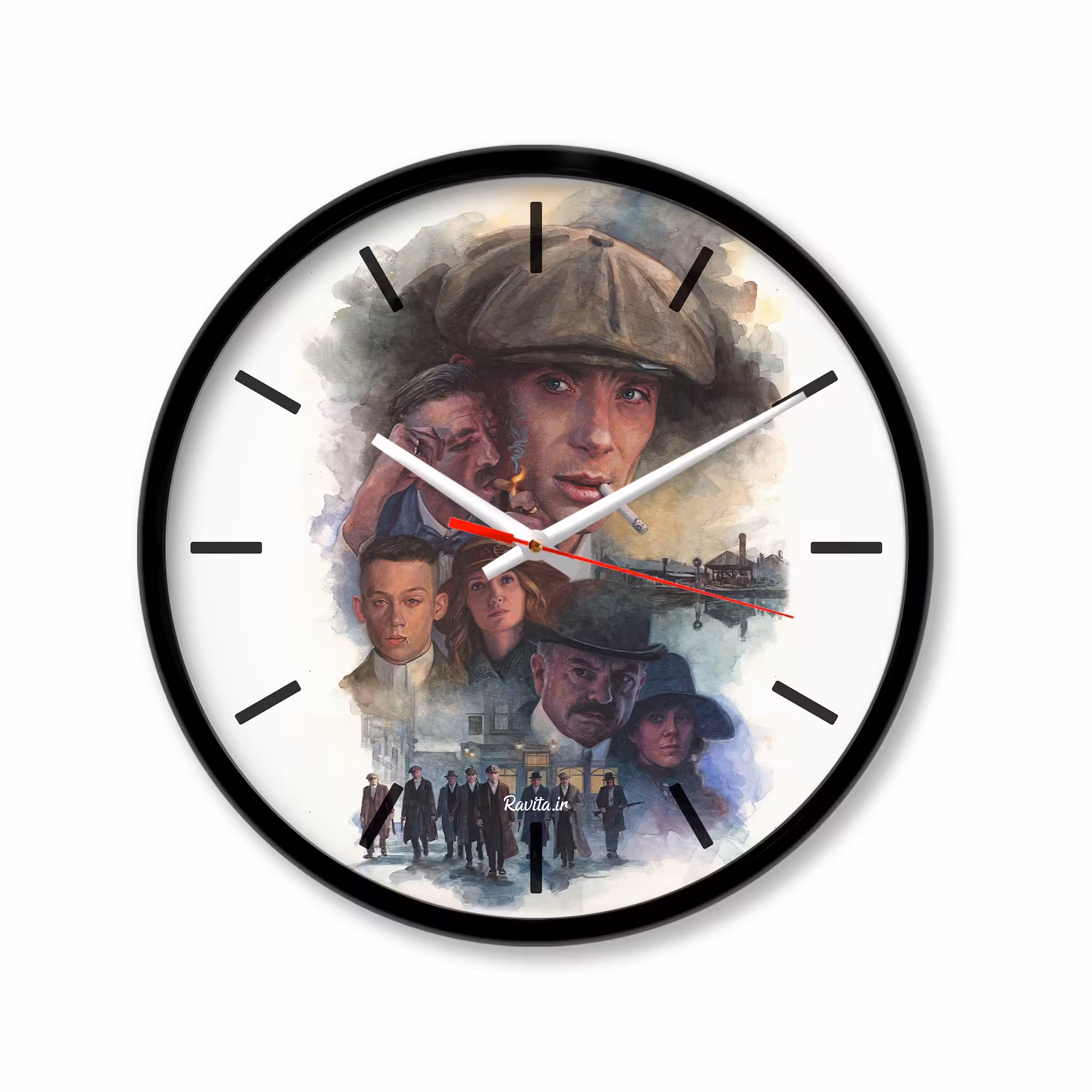 ساعت رومیزی راویتا مدل پیکی بلایندرز کد 3383 در رنگ های مشکی و سفید