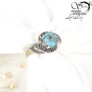 انگشتر فیروزه نیشابور نقره سیاه قلم