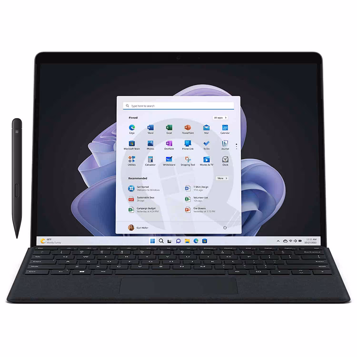 تبلت مایکروسافت مدل Surface Pro 9-i5 1235U ظرفیت 256 گیگابایت و رم 8 گیگابایت به همراه کیبورد Signature Black و قلم Slim Pen 2 - کالاوما