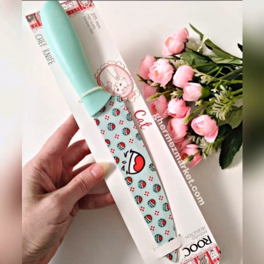 چاقو بزرگ آشپزخانه ترک برند rooc  سبز