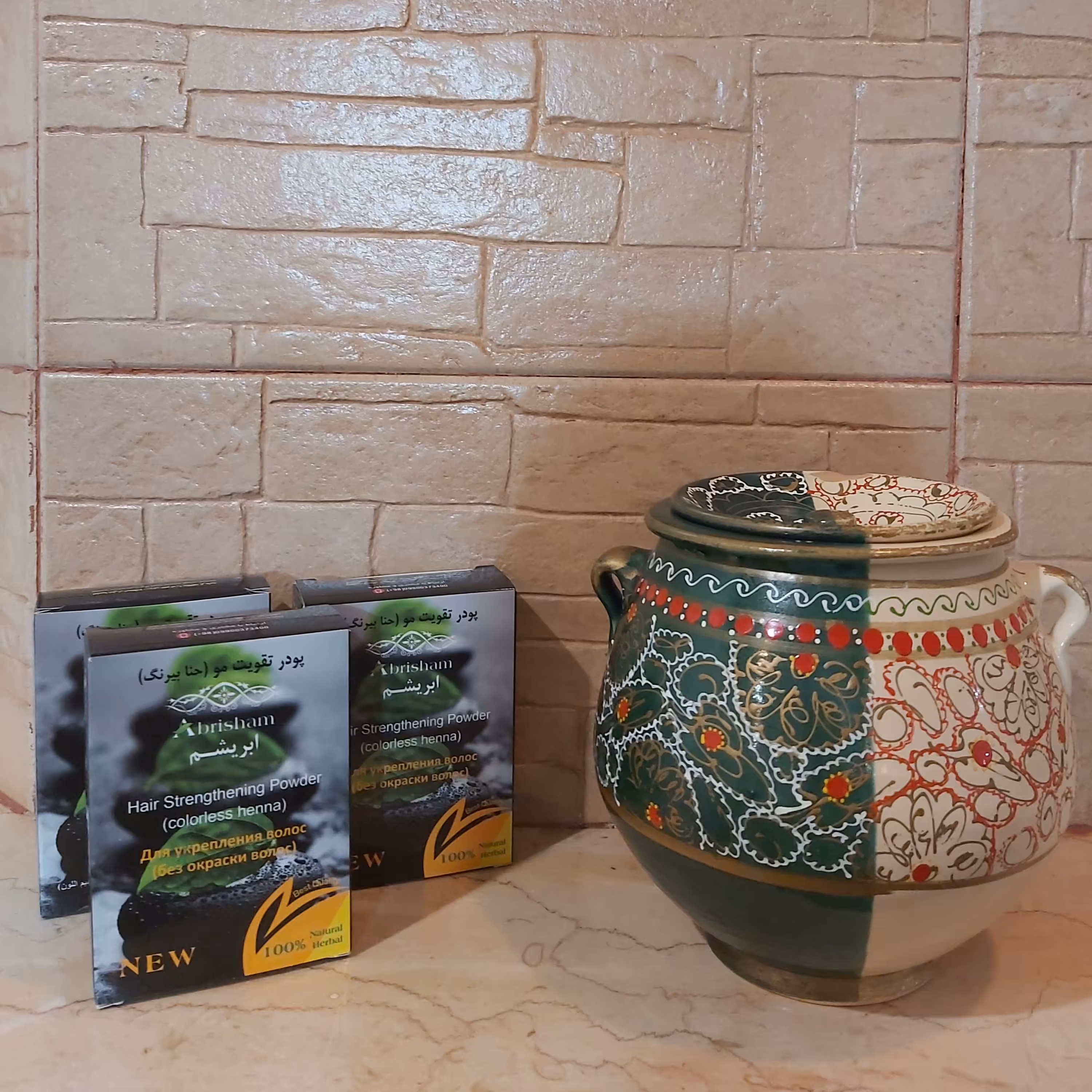 حنا بی رنگ ابریشم پودر تقویت مو تقویت کننده موی سر