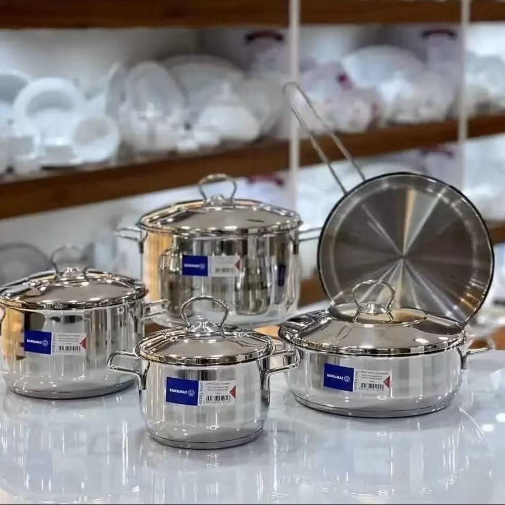 سرویس قابلمه 9 پارچه استیل کرکماز