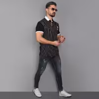 تیشرت مردانه مشکی مدل MONO