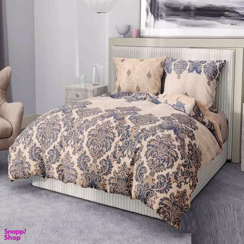 سرویس خواب طرح ساتین پنبه پلاس کد 93 یک نفره چهار تکه